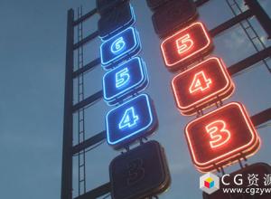 C4D霓虹灯广告牌文字标志绑定Neon Sign Generator Xpresso Rig