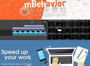 FCPX插件-160组图形动画图片运动动作MG动画预设mBehavior 第一季 + 教程