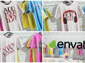 AE模板-商店促销三维T恤介绍展示动画 T-Shirts Promo