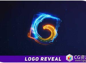 AE模板-SABER电流粒子光线特效标题logo片头saber-electric-logo-reveal