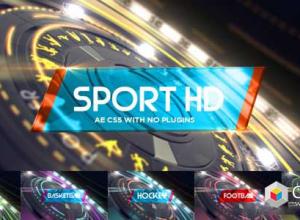 AE模板-科技感体育赛事棒球篮球足球曲棍球介绍栏目包装片头 6 in1 Multi-Sport Intro Pack