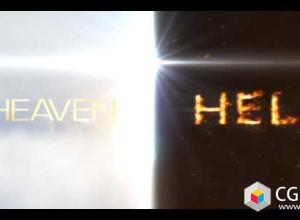 AE模板-电影史诗火焰烟雾粒子飞散Logo片头动画Heaven and Hell