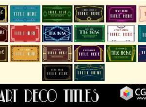 AE模板-20个装饰艺术复古文字标题动画 20 Art Deco Titles