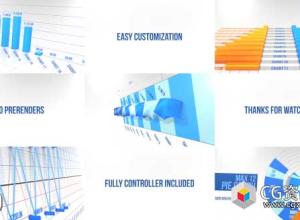 AE模板-E3D三维信息图表柱状图动画 3D Graph Pack No Prerender