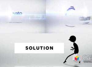 AE模板-2D角色卡通小人Logo动画 Character Logo Reveal