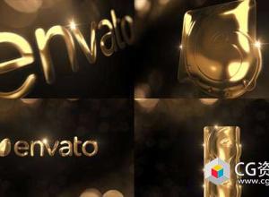 AE模板-优雅金色标志Logo文字动画 Elegant Gold Logo Reveal