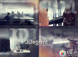 AE模板-优雅幻灯片文字图片展示片头 Elegant Slideshow