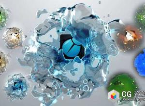 AE模板-液体飞溅气泡演绎标志水流Logo动画 Liquids Quick Logo Pack 3