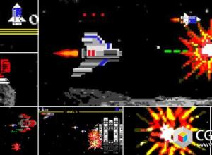 AE模板-8bit像素街机游戏logo标志片头Logo Arcade Game 8 Bit