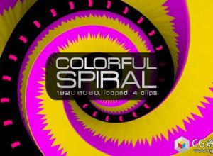 五颜六色螺旋LED大屏幕VJ高清视频素材 Colorful Spiral VJ Pack