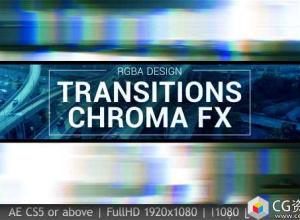AE模板-50组色彩分离色差电视电影预告片视频转场 Transitions
