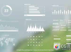 AE模板-信息图标企业数据表格柱状图饼状图HUD工具包