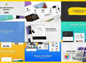 AE模板-创意设计网站演示视频手机UI展示动画digital-agency-startup-website-presentation