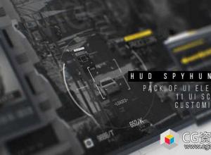 AE模板-4k超级间谍猎人HUD信息图科幻屏幕任务UI动画