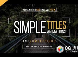 FCPX插件30组简洁纪录片文字标题字幕动画30-simple-titles+使用教程