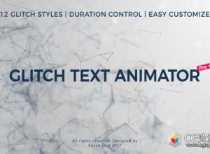 AE模板-创意科技感毛刺文字动画glitch-text-animator