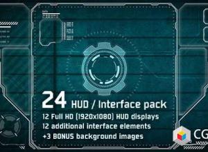 视频素材-24组高科技元素界面UI动画 24 Hi-Tech HUD Interface Pack