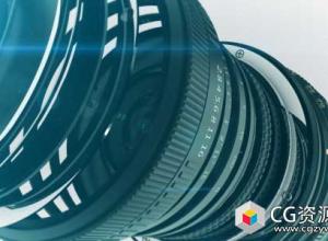 AE模板+C4D工程-三维摄像机镜头Logo展示 Camera Logo