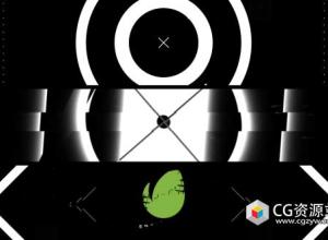 AE模板-时尚现代黑白线圈方形线条mg元素logo动画Black White Intro