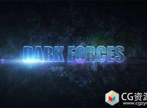 AE模板-蓝色电影史诗黑暗大气文字标题宣传片头 Dark Forces