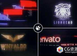 AE模板-数字毛刺标志数字失真Logo展示 Digital Glitch Logo