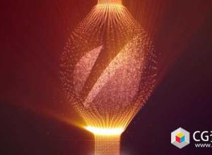 AE模板-闪亮标志与优雅粒子光线Logo动画 Shiny Logo With Elegant Fine Particles