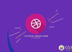 AE模板-平面标志介绍创意Logo展示MG动画 Flat Logo Intro