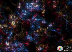 视频素材-五颜六色发光立方体大屏幕动画 Glowing Cubes Particles