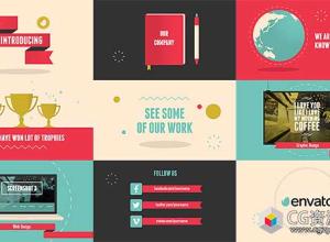 AE模板-动画图表信息图表扁平化公司活动项目宣传片头MG动画 Introducing