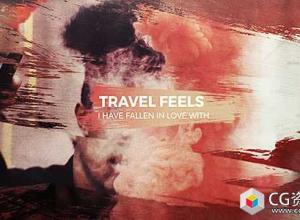 AE模板-4K笔刷遮罩旅游幻灯片图片包装片头 Travel Feels – Brush Slideshow