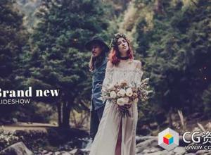 AE模板-唯美幻灯片时尚婚礼回忆周年纪念假期照片图片展示 Beautiful Slideshow