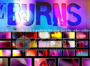FCPX插件-mBurns 50种炫光特效转场插件+50种炫光视频素材