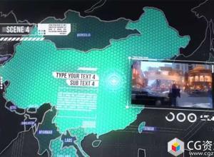 AE模板-E3D大气企业宣传片世界地图介绍地域说明业务发展+背景音乐