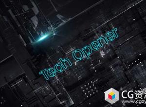 AE模板-E3D高科技三维文字标题游戏片头包装动画 Tech Opener
