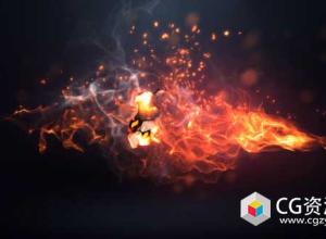 AE模板-Particular电影火焰冲击转场Logo展示 Fire Logo Intro
