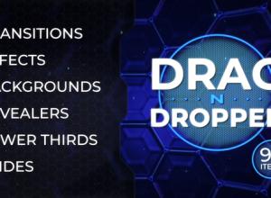 AE模板-99多种高科技像素分离图形转场视频包装片头 Drag-n-Dropper Motion Pack