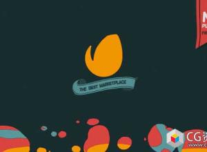 AE模板-MG动画液体运动飞溅图形Logo展示 Sticky Colors