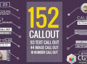 AE模板-152组高科技呼叫指示线信息图产品介绍排版动画