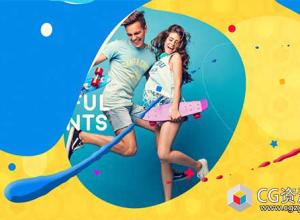 AE模板-时尚多彩图形过渡转场电视包装片头Colorful Opener