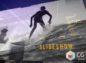 AE模板-科技感数子幻灯片图片视频片头开场 Digital Slideshow