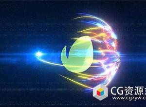 AE模板-多彩光线粒子球形Logo动画 Colorful Reveal