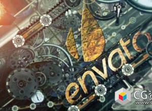 AE模板-三维机械齿轮链条Logo片头动画 Mechanical Logo Reveal