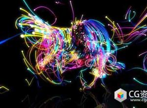 AE模板-抽象多彩粒子运动文字Logo动画 Pretty Particles Logo Reveal