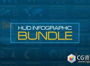 AE模板-未来高科技全息信息图表科幻触屏屏幕界面HUD信息图套件