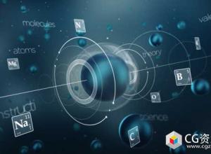 AE模板-E3D三维科技感细胞化学分子Logo动画 Molecules