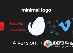 AE模板-商业企业标志快速图形碰撞Logo展示MG动画 Minimal logo