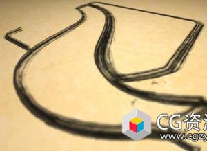 AE模板-中国风笔刷书写描边Logo动画 Brushed Logo Reveal