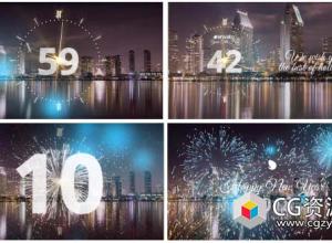 AE模板-2018年烟花粒子时钟60秒倒计时庆祝新年快乐