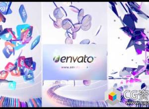 AE模板-企业标志三维图标汇聚Logo动画 Particle Attack Logo Reveal