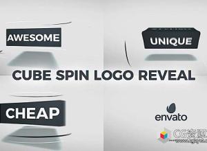 AE模板-立方体旋转翻转文字Logo动画 Cube Spin Logo Reveal 免费下载